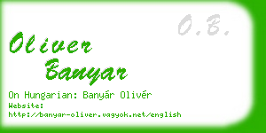 oliver banyar business card